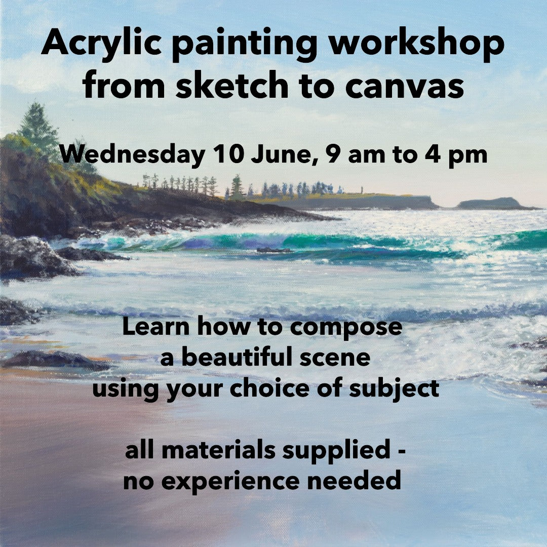 acrylic painting workshop full day Wednesday 10 June