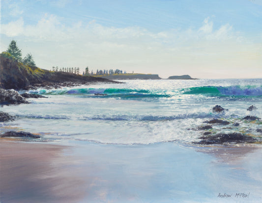 morning sunlight. Kendalls Beach Kiama