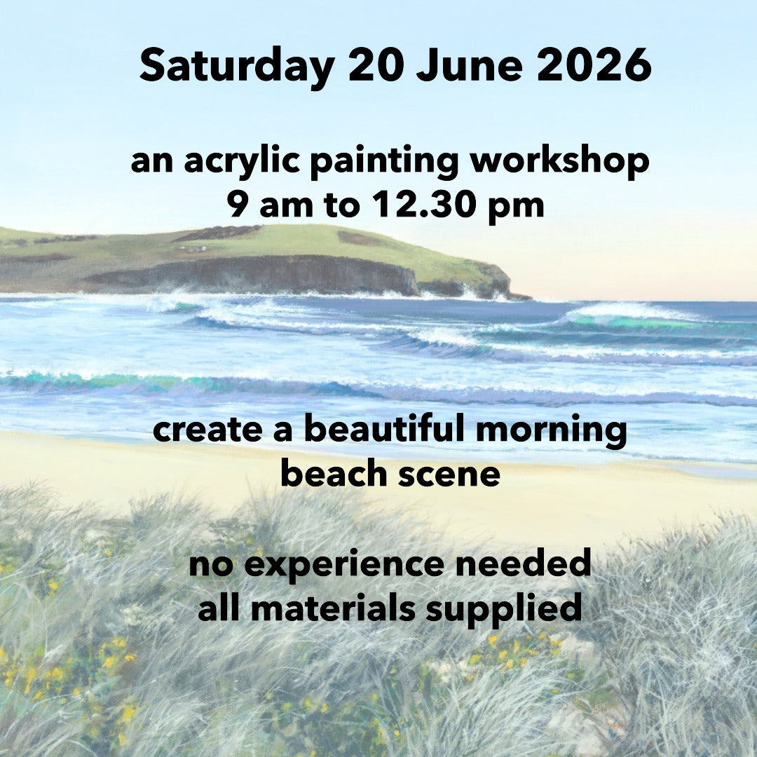acrylic painting workshop 9am to 12.30 pm Saturday 20 June
