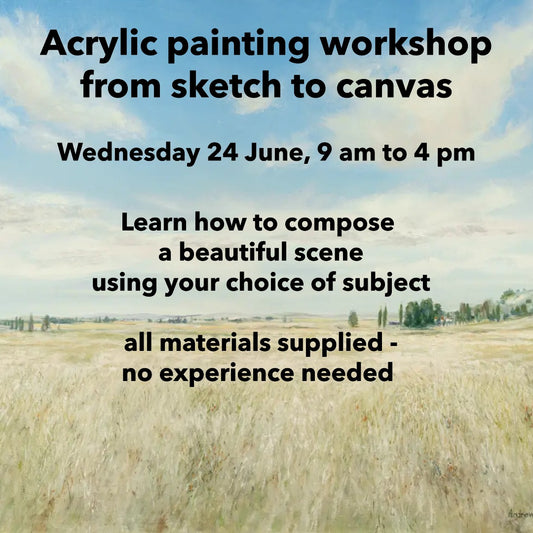 acrylic painting workshop full day Wednesday 24 June