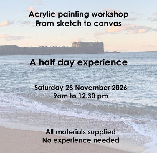 acrylic painting half day workshop Saturday 28 November 2026
